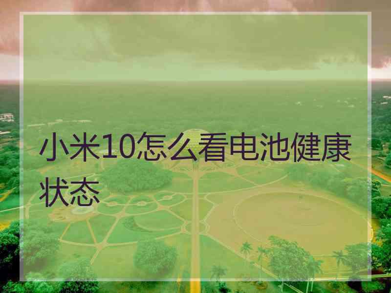 小米10怎么看电池健康状态