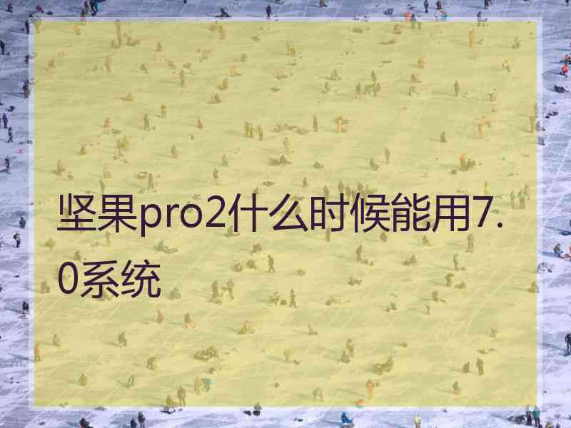 坚果pro2什么时候能用7.0系统