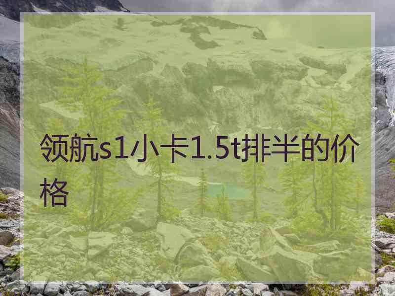 领航s1小卡1.5t排半的价格
