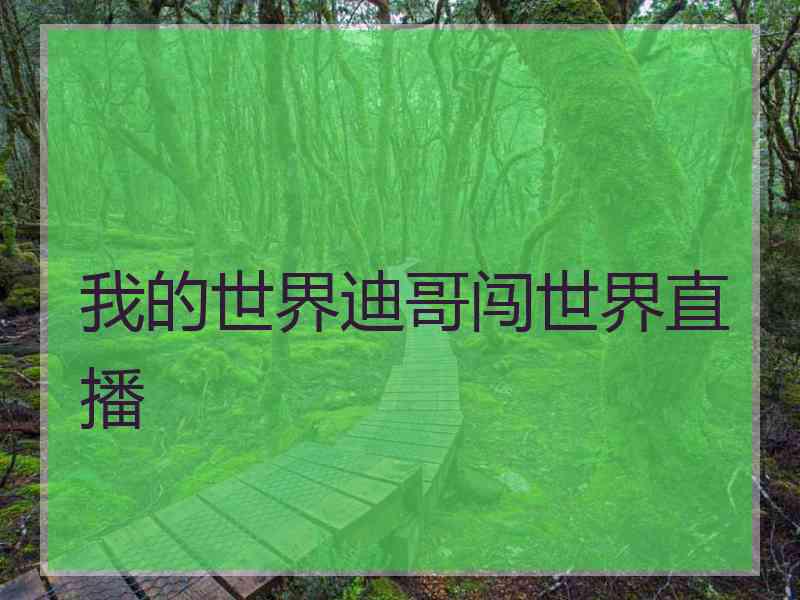 我的世界迪哥闯世界直播