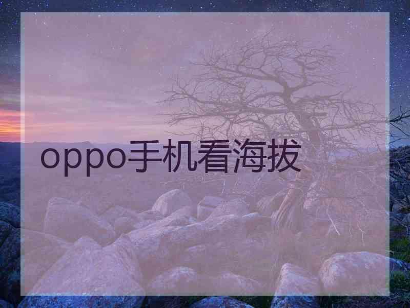oppo手机看海拔