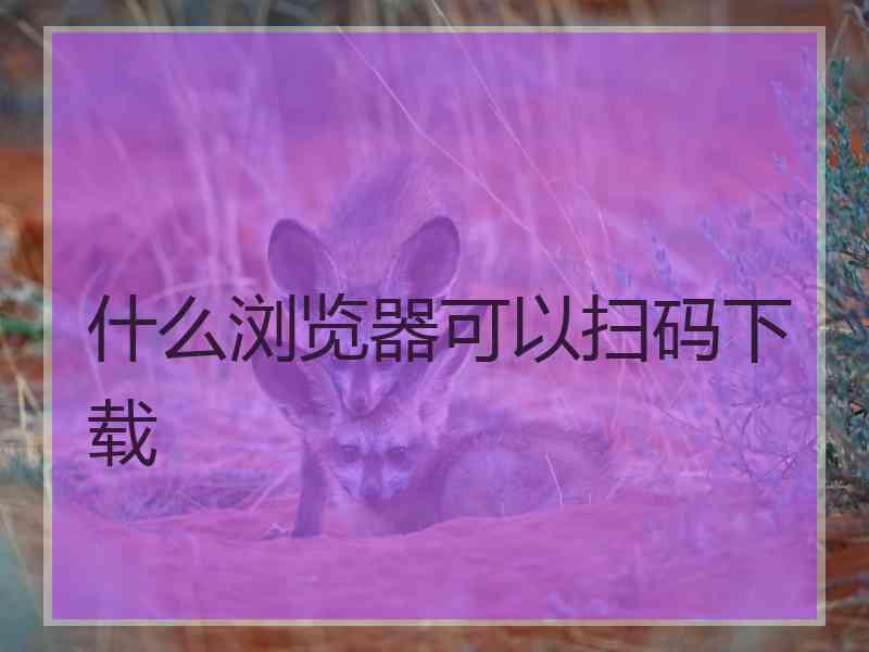 什么浏览器可以扫码下载