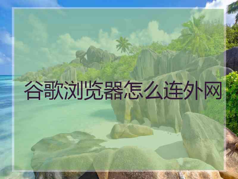 谷歌浏览器怎么连外网