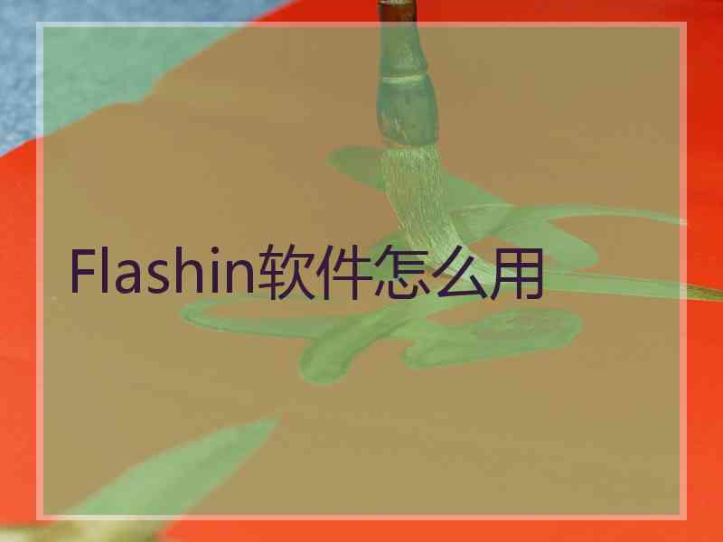 Flashin软件怎么用