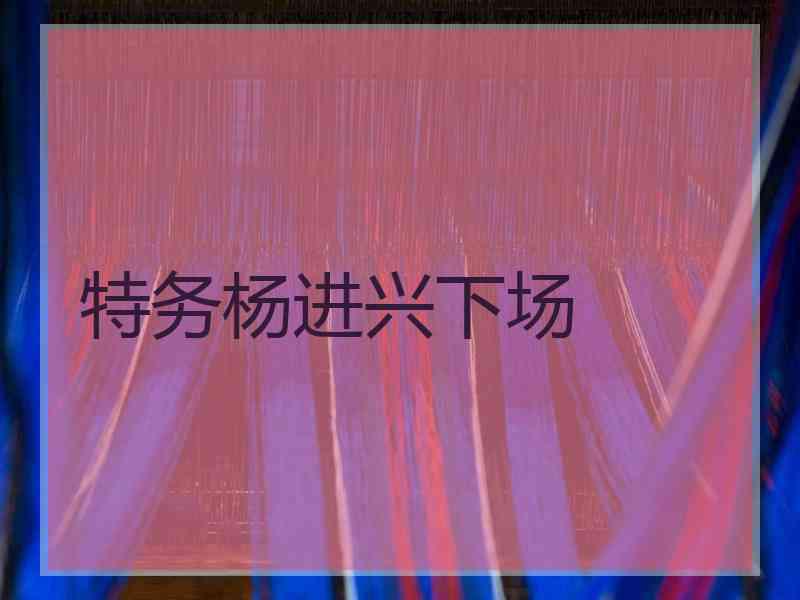 特务杨进兴下场