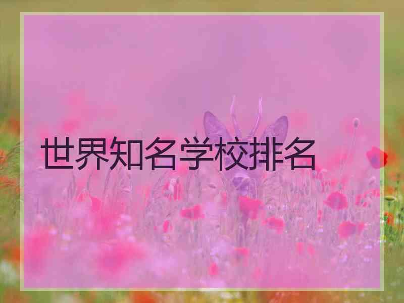世界知名学校排名