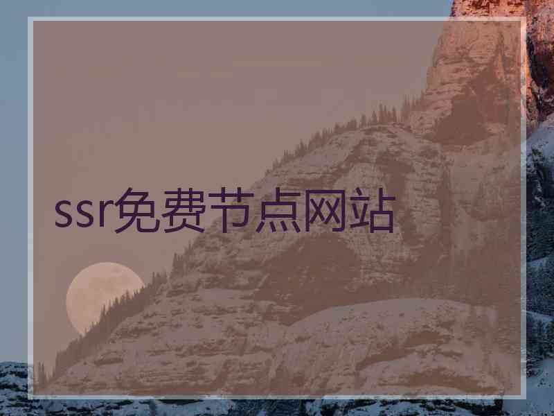 ssr免费节点网站
