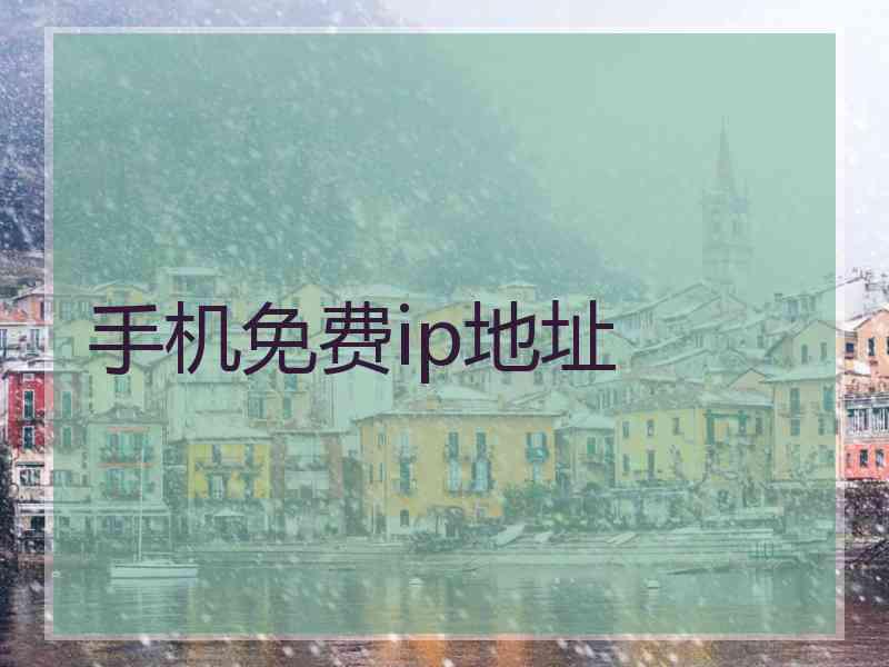 手机免费ip地址