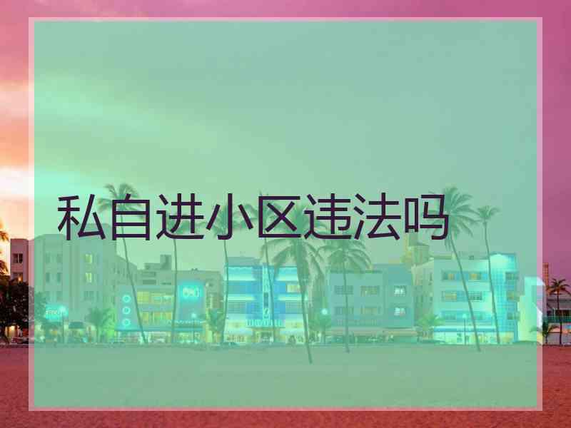 私自进小区违法吗