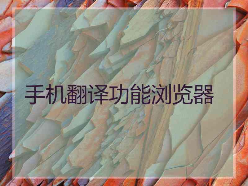 手机翻译功能浏览器