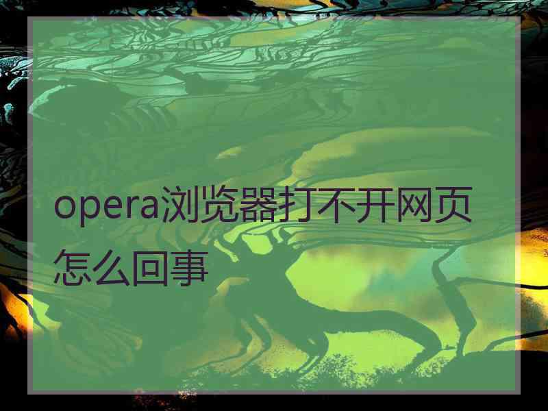 opera浏览器打不开网页怎么回事