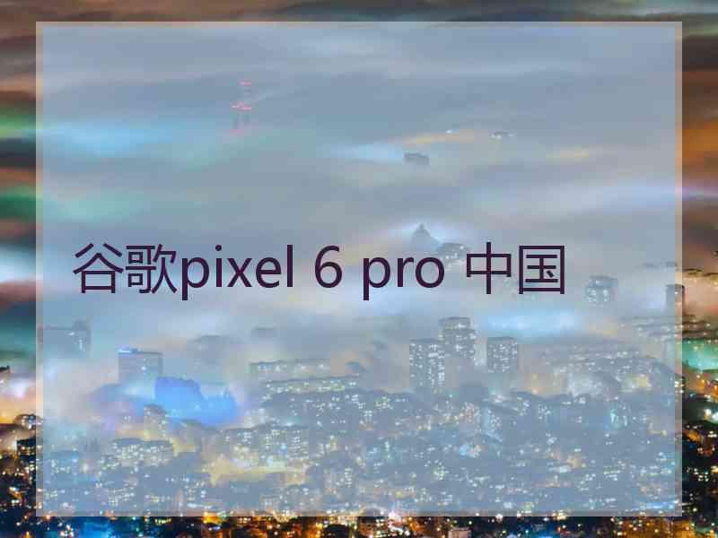 谷歌pixel 6 pro 中国