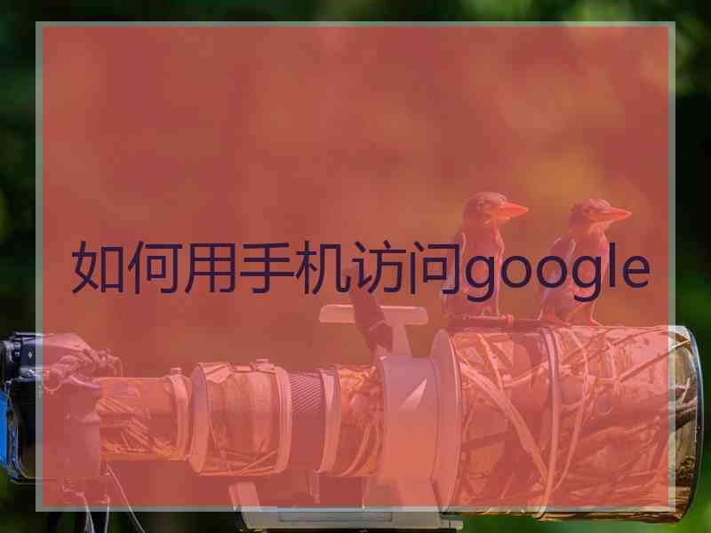 如何用手机访问google