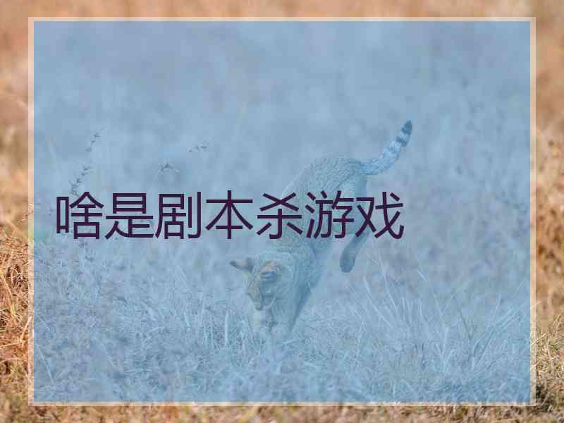 啥是剧本杀游戏
