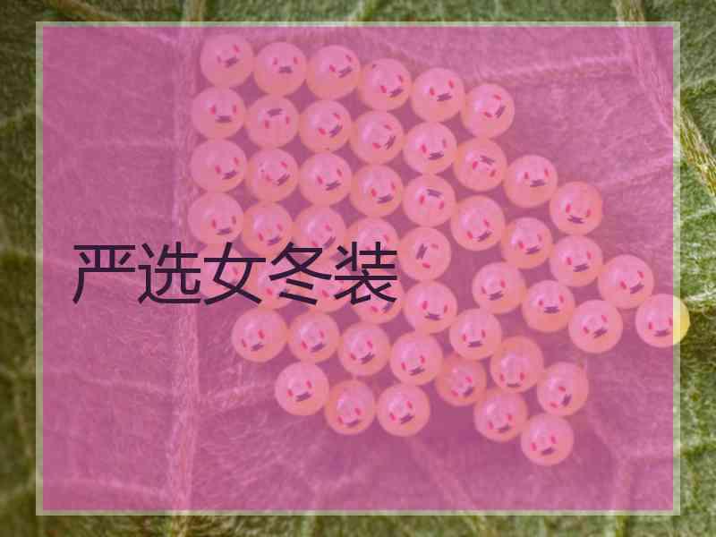 严选女冬装