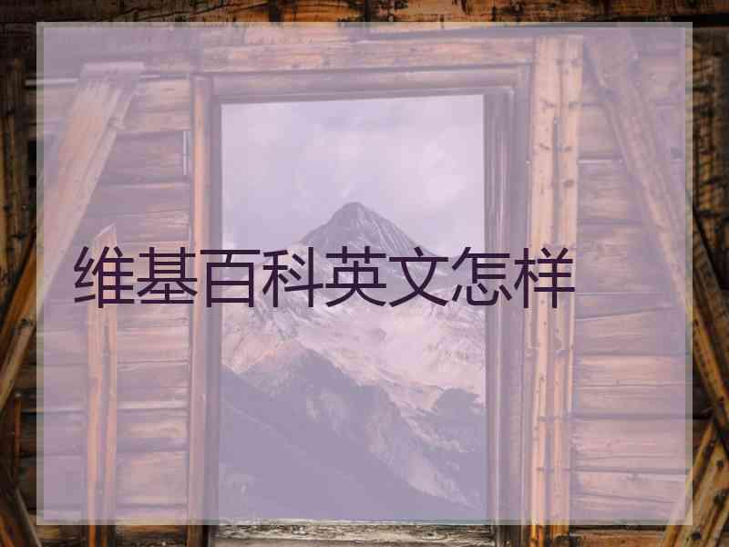 维基百科英文怎样