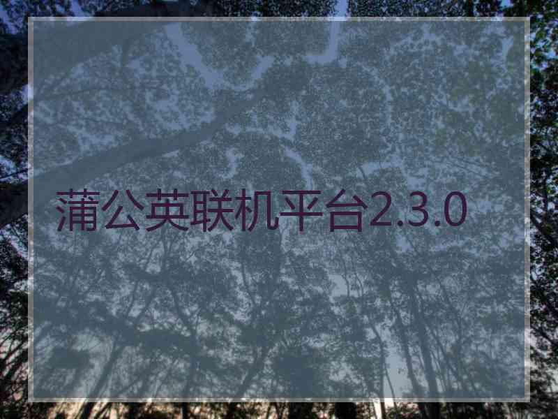 蒲公英联机平台2.3.0