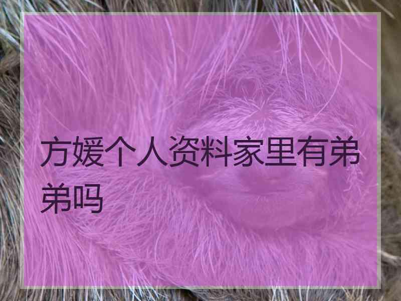 方媛个人资料家里有弟弟吗