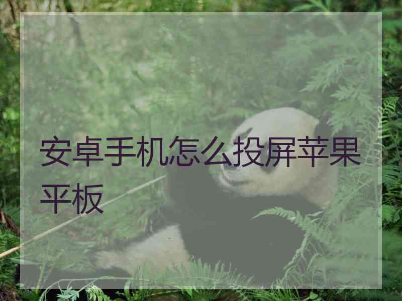 安卓手机怎么投屏苹果平板