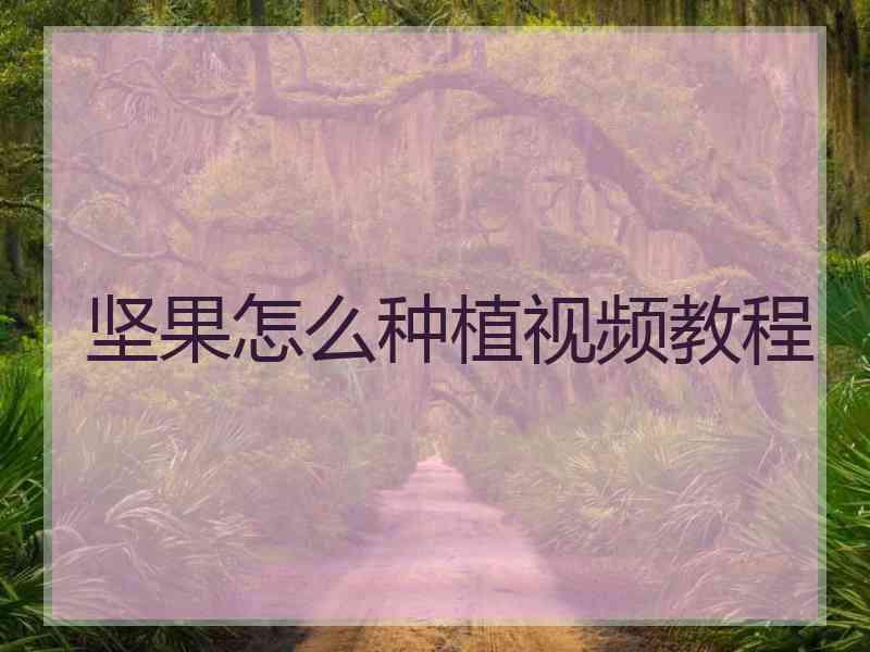坚果怎么种植视频教程