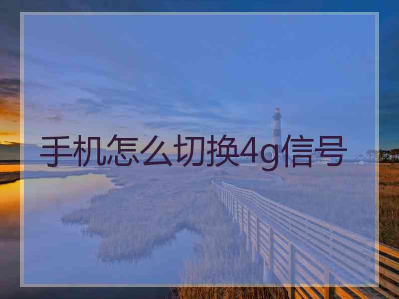 手机怎么切换4g信号