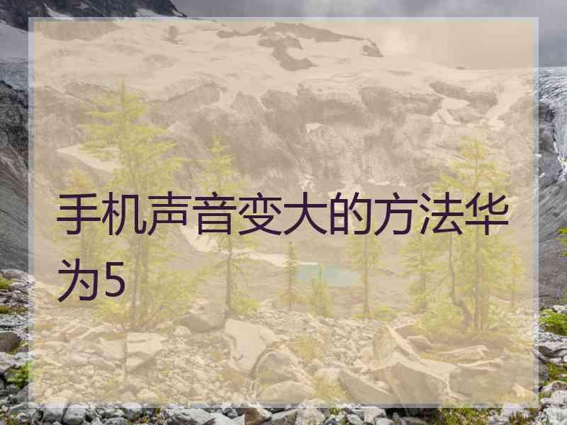 手机声音变大的方法华为5