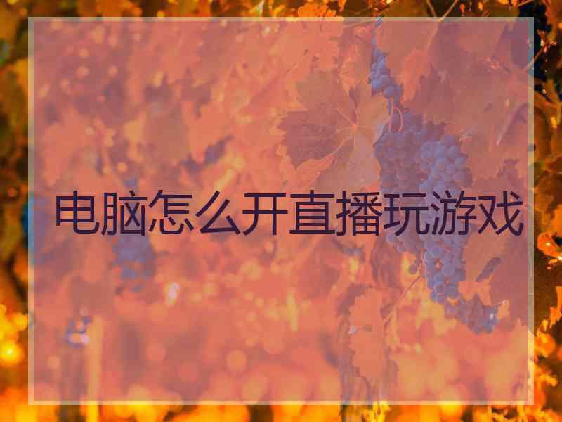 电脑怎么开直播玩游戏