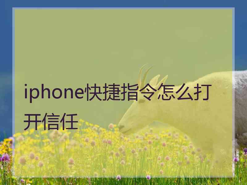 iphone快捷指令怎么打开信任