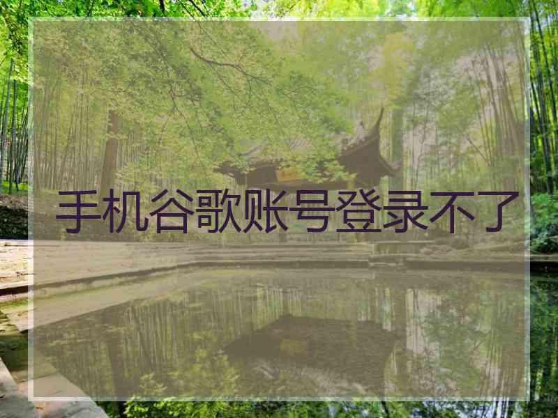 手机谷歌账号登录不了