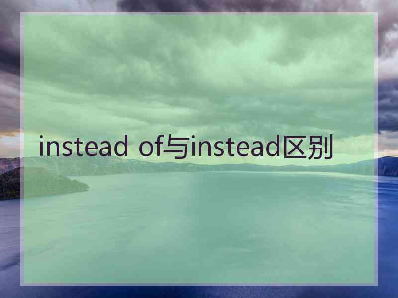 instead of与instead区别
