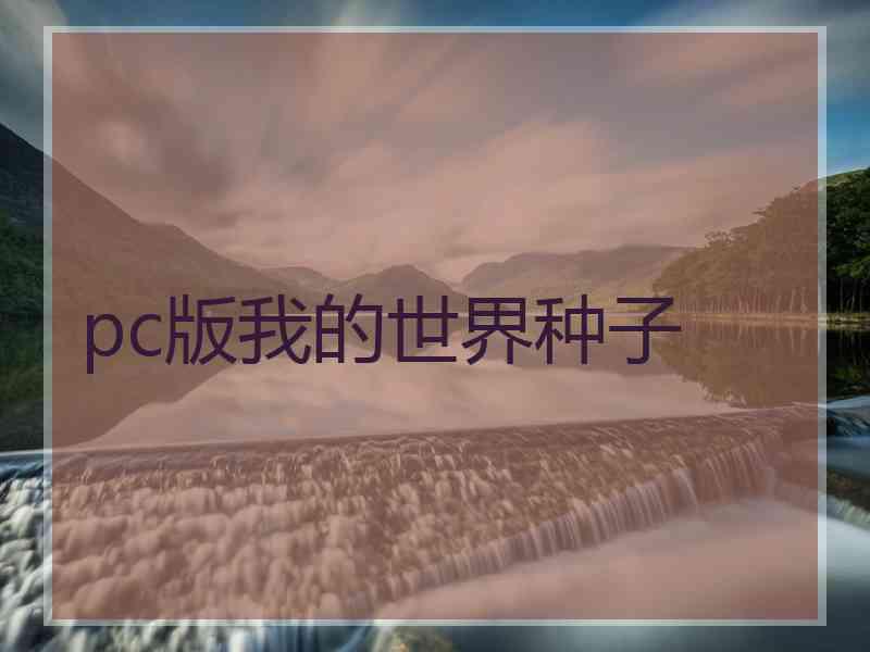 pc版我的世界种子