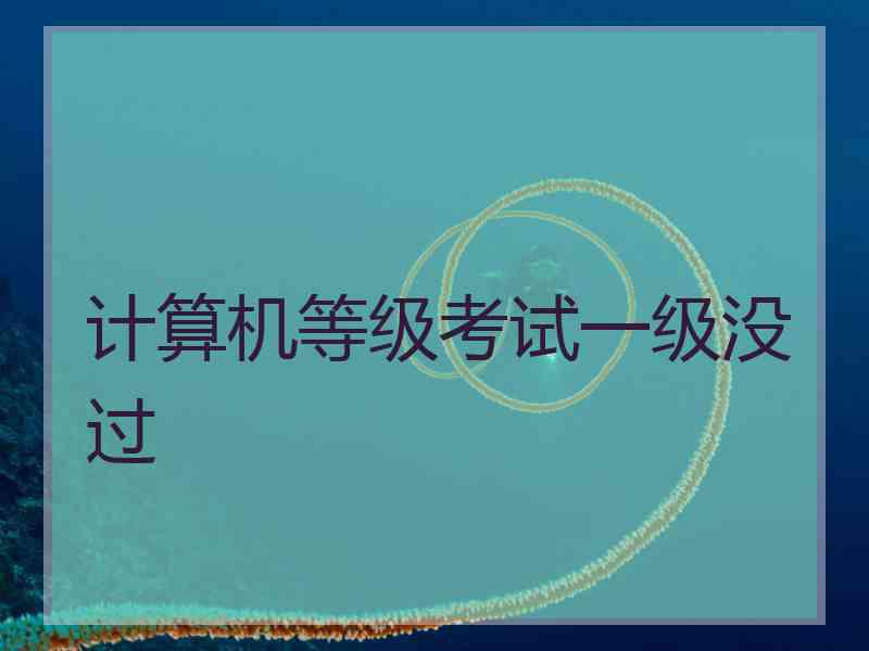 计算机等级考试一级没过