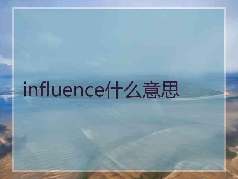 influence什么意思