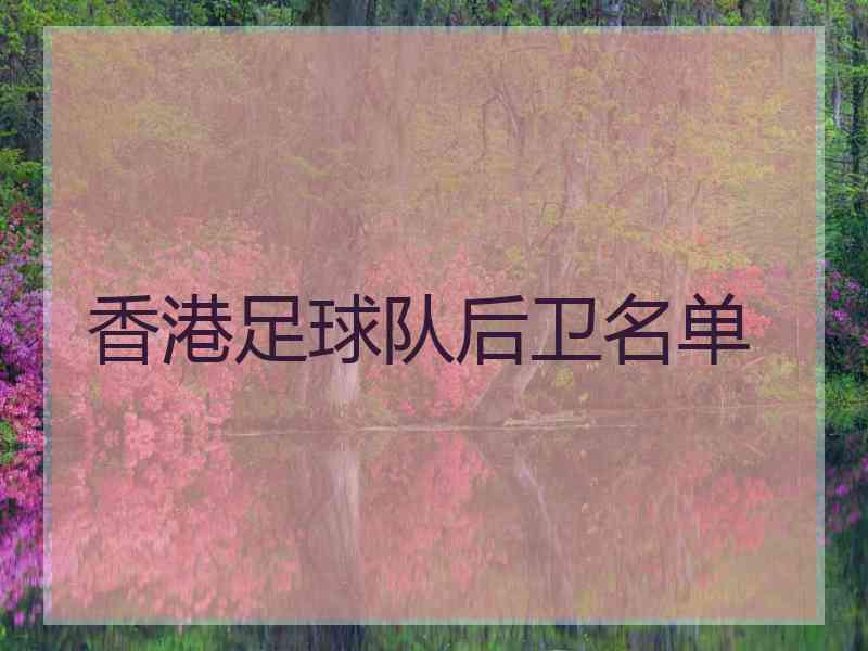 香港足球队后卫名单