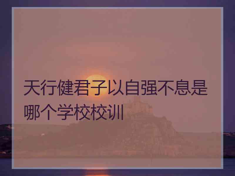 天行健君子以自强不息是哪个学校校训