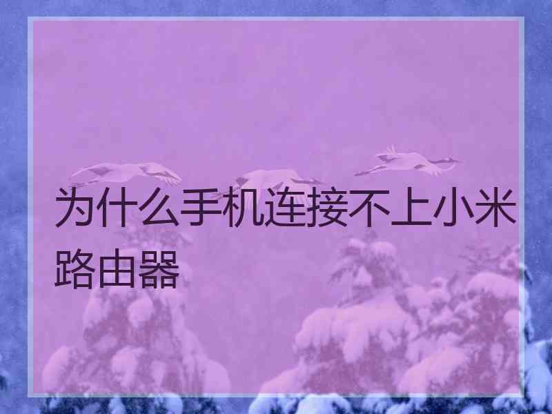为什么手机连接不上小米路由器