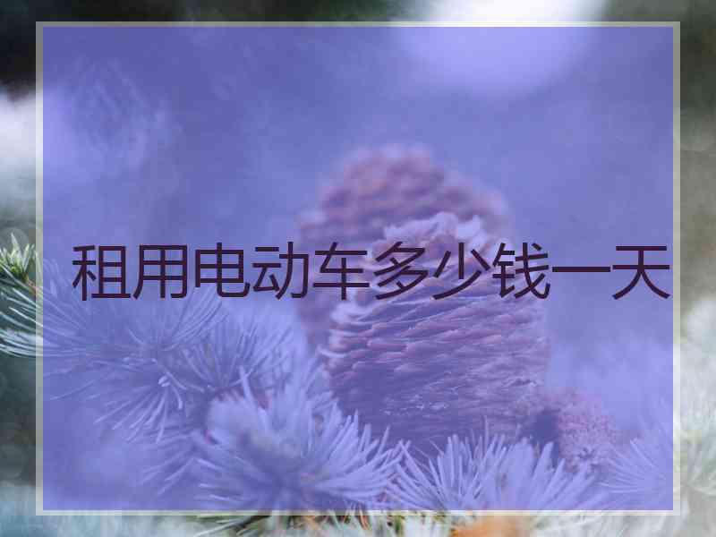 租用电动车多少钱一天