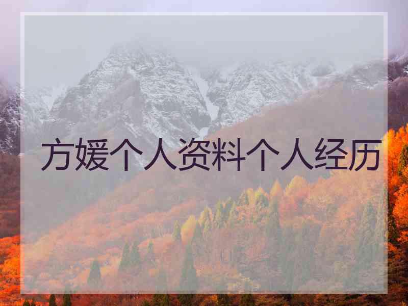 方媛个人资料个人经历