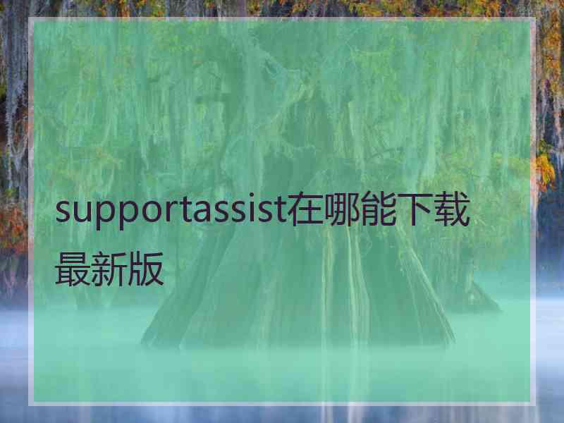 supportassist在哪能下载最新版