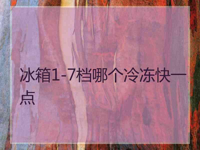 冰箱1-7档哪个冷冻快一点