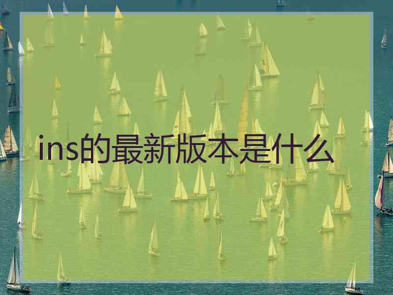 ins的最新版本是什么