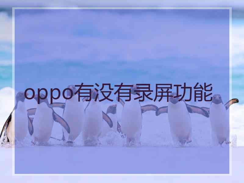 oppo有没有录屏功能