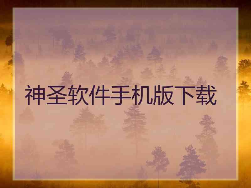 神圣软件手机版下载