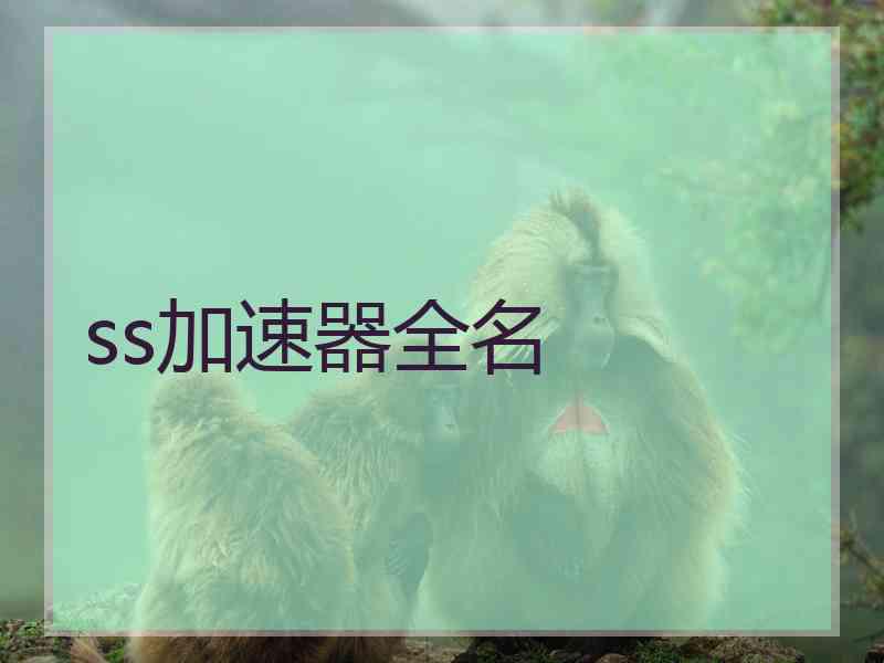 ss加速器全名