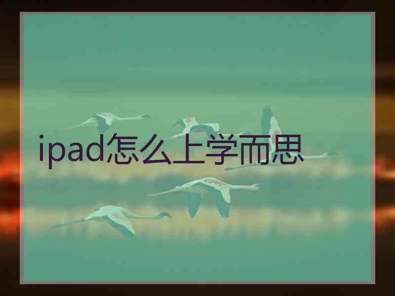 ipad怎么上学而思