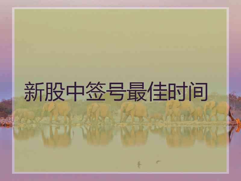 新股中签号最佳时间