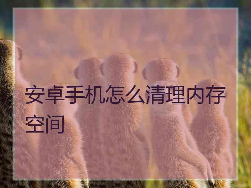 安卓手机怎么清理内存空间