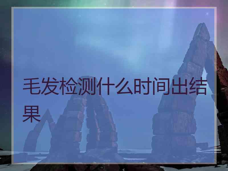 毛发检测什么时间出结果