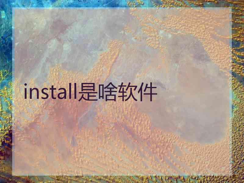 install是啥软件