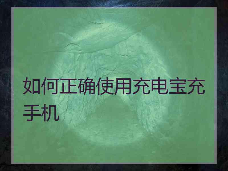 如何正确使用充电宝充手机